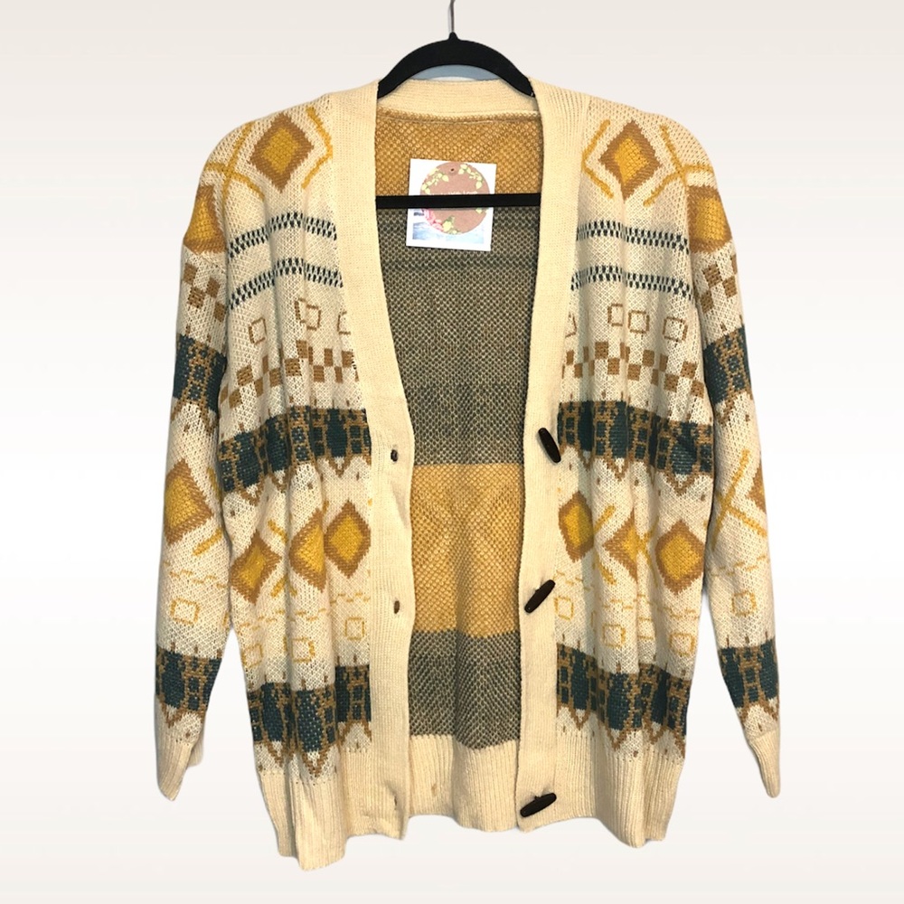 Native Print Sweater Cardigan - Picture 2 of 3